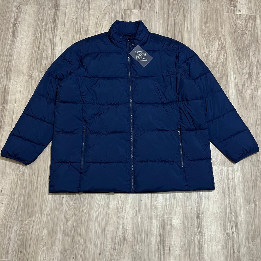 St. John's Bay Mens 2XL Big & Tall Navy Puffer Jacket Full Zip NWT